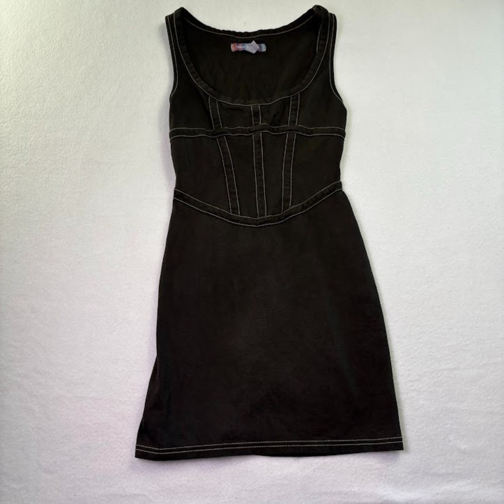 Urban‎ Outfitters Ramona Corset Knit Mini Black Dress Size XS Goth, Punk, Party